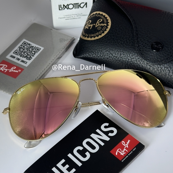 Pink RayBan Aviator Mirror RB3025 New - Picture 3 of 14
